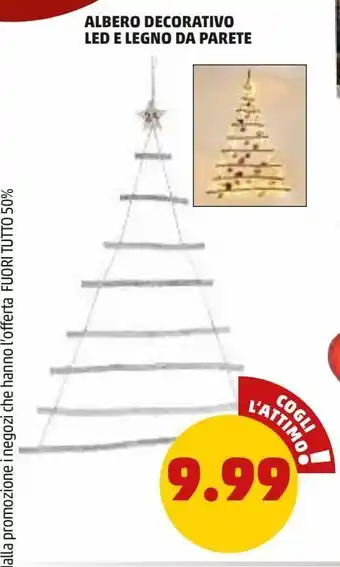 PENNY Albero decorativo led e legno da parete offerta