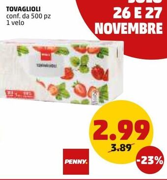 PENNY Tovaglioli conf. da 500 pz 1 velo offerta