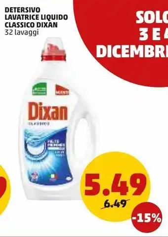 PENNY Detersivo lavatrice liquido classico dixan 32 lavaggi offerta