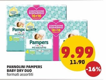 PENNY Pannolini pampers baby dry duo formati assortiti offerta