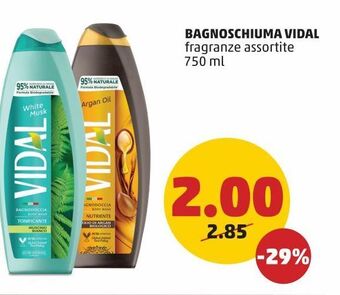 PENNY Bagnoschiuma vidal fragranze assortite 750 ml offerta