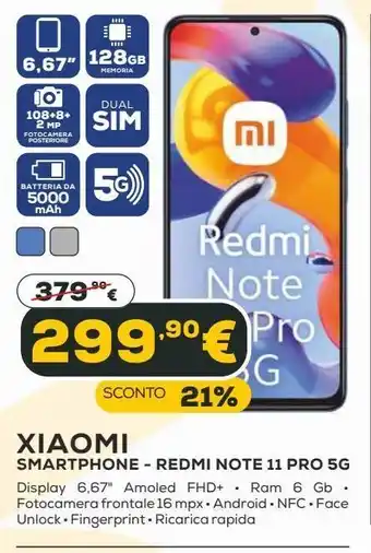 Euronics Xiaomi smartphone - redmi note 11 pro 5g offerta