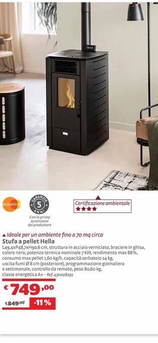 Bricocenter Stufa a pellet hella offerta