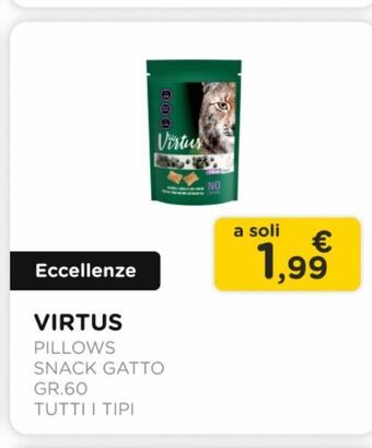 Arcaplanet Virtus / pillows / snack gatto / gr.60 /tutti i tipi offerta