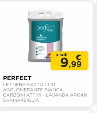 Arcaplanet Perfect / lettiera gatto lt.10 / agglomerante bianca /carboni attivi - lavanda argan - sap.marsiglia offerta