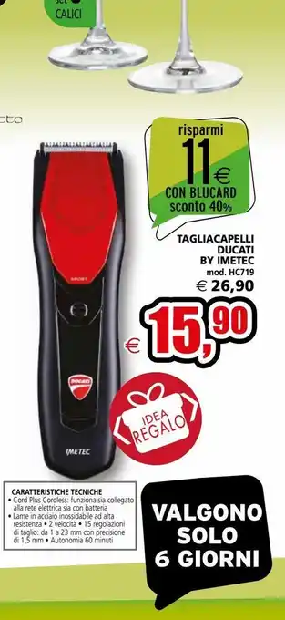 Il Gigante Tagliacapelli ducati by imetec mod. hc719 offerta