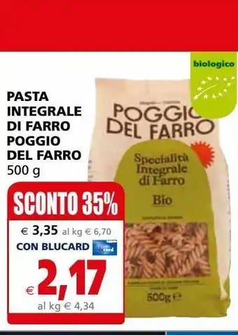 Pasta integrale di farro poggio del farro 500g