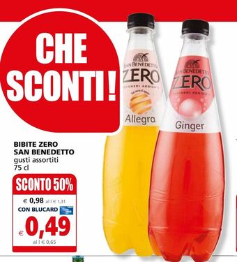 Il Gigante Bibite zero san benedetto gusti assortiti 75 cl offerta