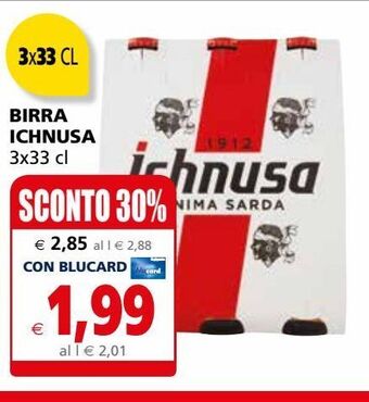 Il Gigante Birra ichnusa 3x33cl offerta