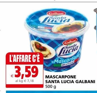 Il Gigante Mascarpone santa lucia galbani 500 g offerta