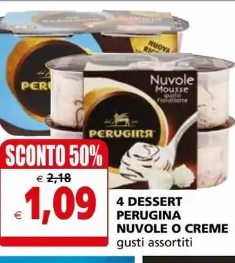 Il Gigante 4 dessert perugina nuvole o creme gusti assortiti offerta