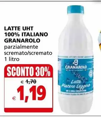 Il Gigante Latte uht 100% italiano parzialmente scremato / scremato granarolo 1 l offerta