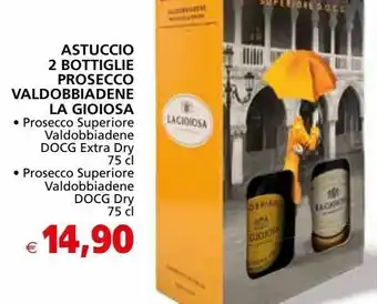 Astuccio 2 bottigle prosecco valdobbiadene la gioiosa