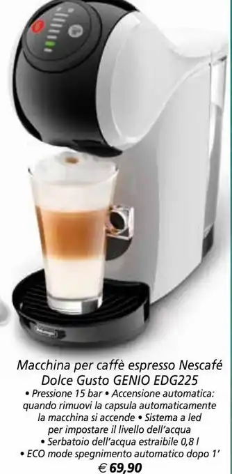 Il Gigante Macchina per caffe espresso nescafé dolce gusto genio edg225 offerta