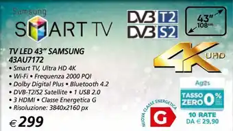 Il Gigante Tv led 43'' samsung 43au7172 offerta