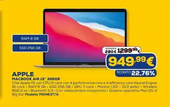 Euronics Macbook air 13'' apple 256gb offerta