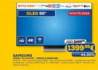 Euronics Smart tv oled 55'' samsung - serie 9 qe55s95b offerta