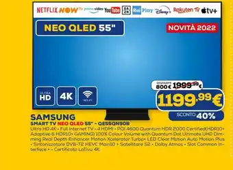 Euronics Smart tv neo qled 55'' samsung - qe55qn90b offerta