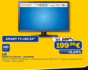 Euronics Smart tv led 24'' lg - 24tq510s offerta