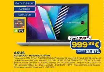 Euronics Notebook asus - m3500qc-l1345w offerta