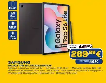 Euronics Samsung galaxy tab s6 lite 2022 edition offerta