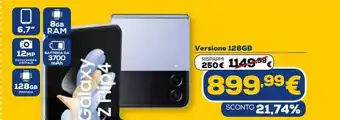 Euronics Smartphone samsung galaxy flip4 - verson 128 gb offerta