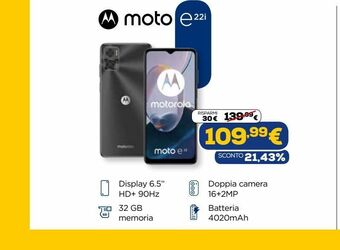Euronics Moto e22i offerta