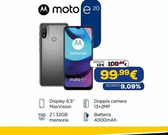 Euronics Moto e20 offerta