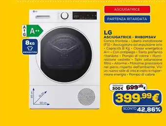 Euronics Asciugatrice lg - rh80m3av offerta
