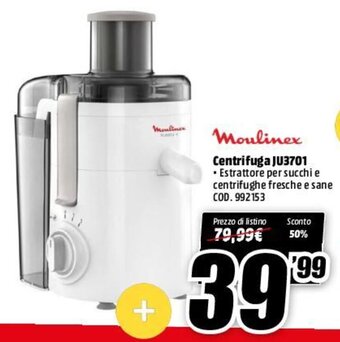 MediaWorld Moulinex Centrifuga JU3701 offerta