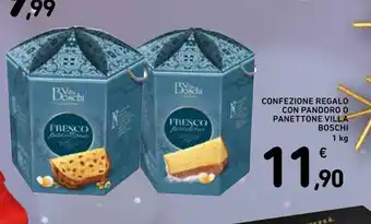 Spazio Conad Confezione regalo con pandoro e panettone villa boschi offerta
