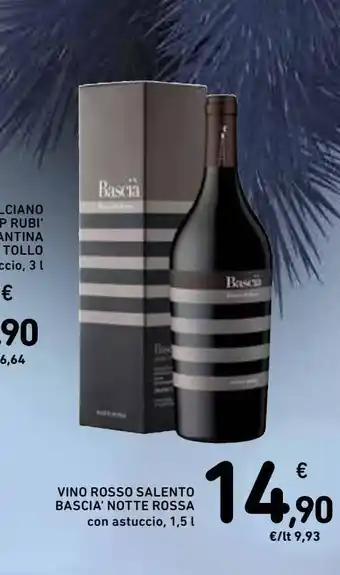 Spazio Conad Vino rosso salento bascia' notte rossa offerta