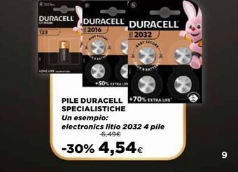 Ipercoop Pile duracell specialistiche offerta