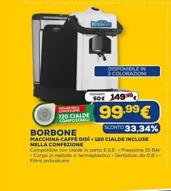 Euronics Borbone macchina caffè didì + 120 cialde incluse nella confezione offerta