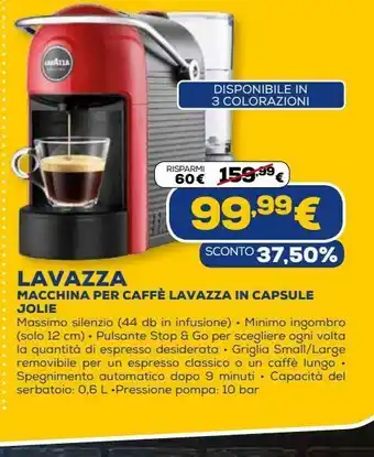 Euronics Lavazza macchina per caffè in capsule jolie offerta