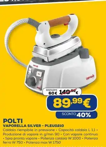 Euronics Vaporella silver polti offerta