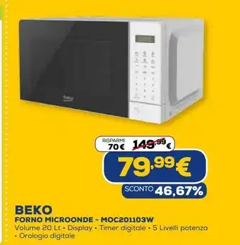 Euronics Forno a microonde beko - moc201103w offerta