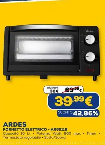 Euronics Fornetto elettrico ardes - ar6211b offerta