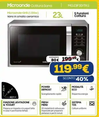 Euronics Microonde cottura sana - mg23f301tas offerta