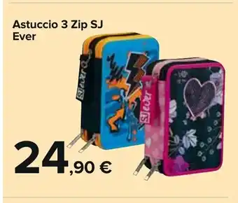 Carrefour Ever Astuccio 3 Zip SJ offerta