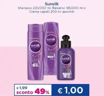 Acqua & Sapone Sunsilk Shampoo 220/250 ml, Balsamo 185/200 ml o Crema capelli 200 ml assortiti offerta