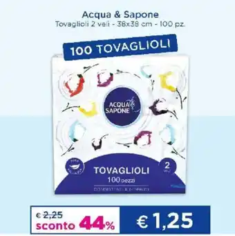 Acqua & Sapone Acqua & Sapone Tovaglioli 2 veli - 38x38 cm - 100 pz. offerta