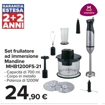 Carrefour Mandine Set frullatore ad immersione MHB1200FS-21 offerta