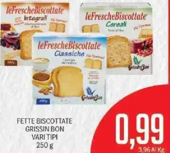 Supermercati Piccolo Grissin Bon Fette Biscottate g 250 offerta