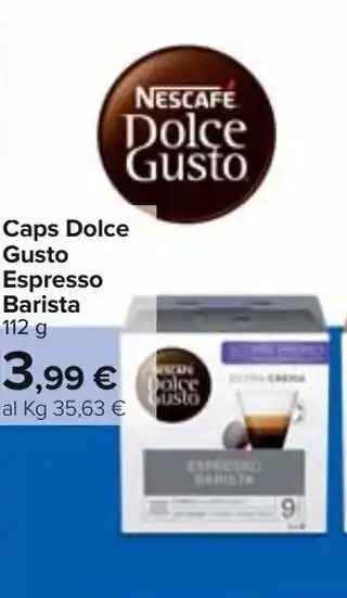 Carrefour Nescafé Barista Caps Dolce Gusto Espresso 112g offerta
