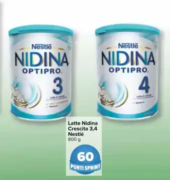 Carrefour Nestlé Nidina Crescita Latte 3,4 800g offerta