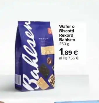 Carrefour Bahlsen Wafer o Biscotti Rekord 250g offerta