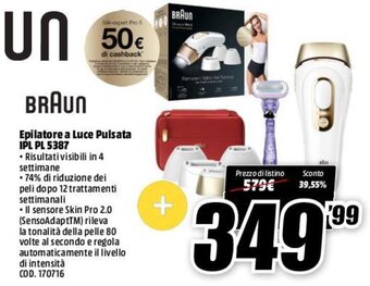 MediaWorld Braun Epilatore a Luce Pulsata IPL PL 5387 offerta