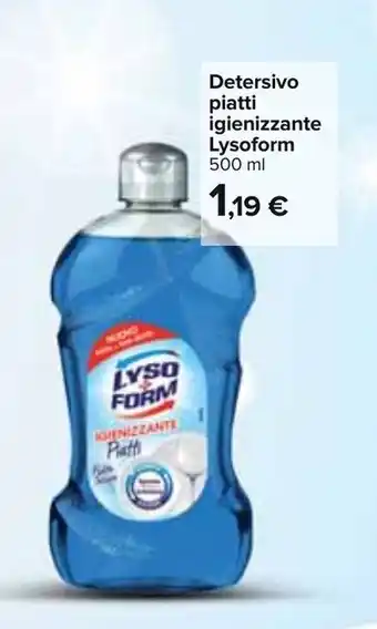 Carrefour Lysoform Detersivo piatti igienizzante 500ml offerta