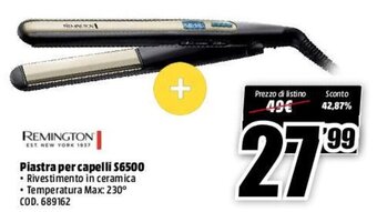 MediaWorld Remington Piastra per capelli S6500 offerta